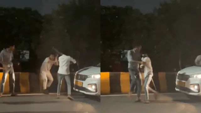 youngsters-thrash-taxi-driver-with-sticks-on-busy-road-in-ghaziabad-internet-reacts-viral-video